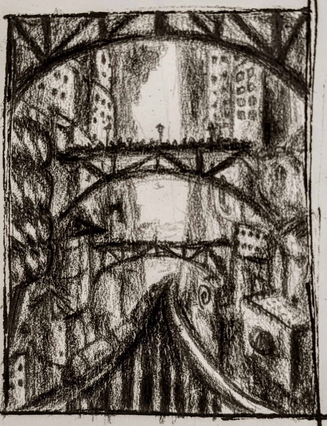 Northern Fissure (Jan 12, 2024)<br>Pencil on paper
