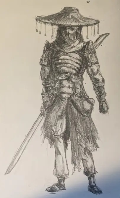 Nomadic Warrior (Jan 13, 2025)<br>Pencil on paper